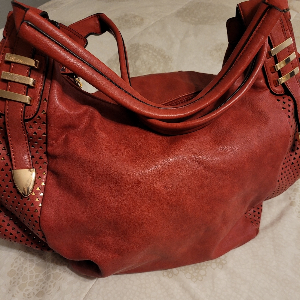 Red shoulder bag